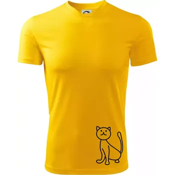 Chlapecké oblečení Kočka kouká - Dětské triko sportovní (dresovina) - 146 cm/10 let ( Žlutá )