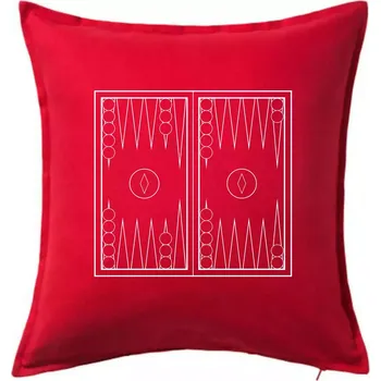 Polštář Backgammon černobílý - Polštář 50x50 - 50x50 - Pouze potah ( Červená )