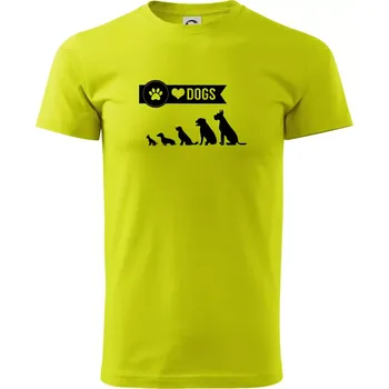 I love dogs - tlapka - Klasické pánské triko vyšší gramáže - M ( Limetková )