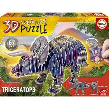 Puzzle EDUCA 3D puzzle Triceratops (19183)