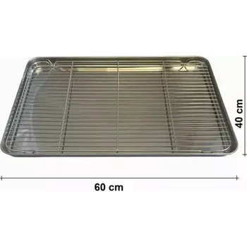 Plech na pečení UG Grill Nerezový plech na pečení s mřížkou 60x40x3cm vel. XXL (20059)