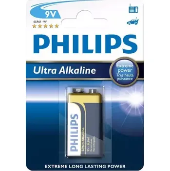 Článková baterie Philips baterie 9V ExtremeLife+, alkalická - 1ks (6LR61E1B/10)