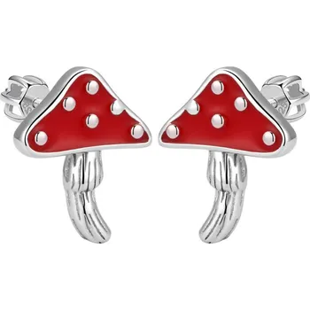 Náušnice Stříbrné náušnice muchomůrky