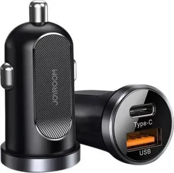 Joyroom C-A08 Mini Dual-port 30W autonabíječka černá (6941237119407)