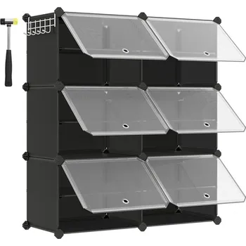 Botník Zámkový stojan na boty 30 x 40 x 30 cm | černý