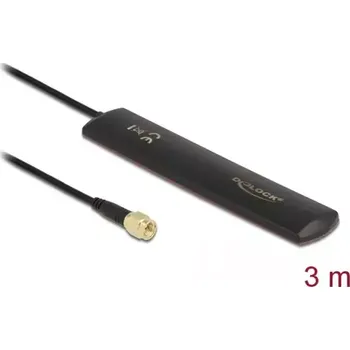 Televizní anténa Delock LTE anténa SMA 3 pevná černá lepicí montáž (88987)