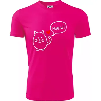 Tlustá kočka - Dětské triko sportovní (dresovina) - 146 cm/10 let ( Neon Pink )