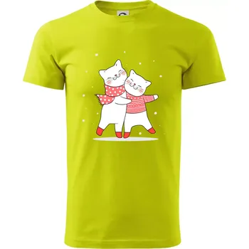 Kočky ve svetru - Klasické pánské triko vyšší gramáže - XS ( Limetková )