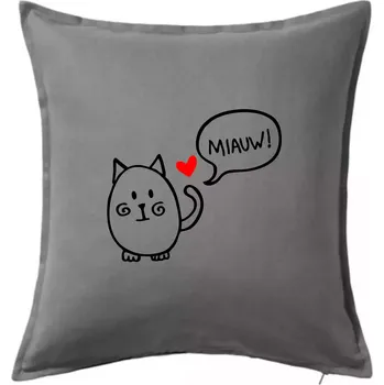 Polštář Tlustá kočka - Polštář 50x50 - 50x50 - Pouze potah ( Tmavě šedý melír )