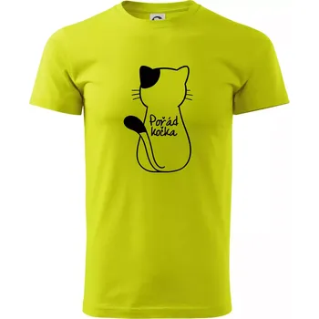 Pánské tričko Pořád kočka - Klasické pánské triko vyšší gramáže - XS ( Limetková )