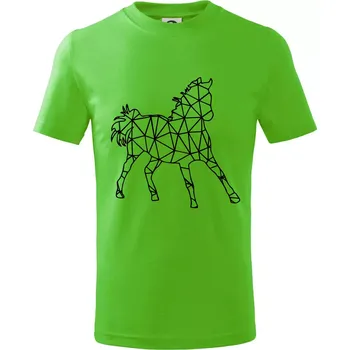 Chlapecké tričko Geometrie - kůň jednobarevná - Tričko dětské bavlněné - 134 cm/8 let ( Apple Green )