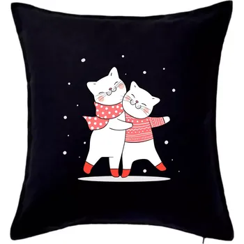 Polštář Kočky ve svetru - Polštář 50x50 - 50x50 - Pouze potah ( Černá )