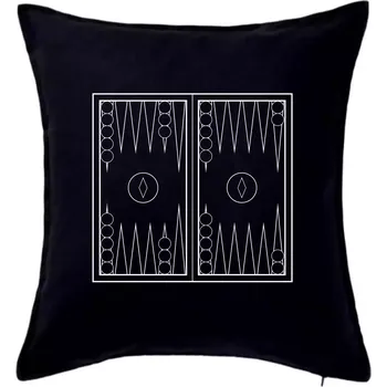 Polštář Backgammon černobílý - Polštář 50x50 - 50x50 - Pouze potah ( Černá )