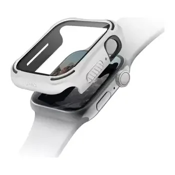 Pouzdro na mobilní telefon Uniq Torres antimikrobiální ochranné pouzdro s 9H tvrzeným sklem pro Apple Watch 40mm - DOVE (bílá) (8886463676332)