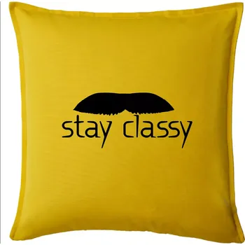 Polštář Stay Classy - mustache - Polštář 50x50 - 50x50 - Pouze potah ( Žlutá )