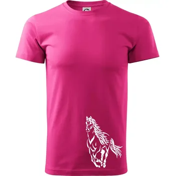 Kůň běžící - Klasické pánské triko vyšší gramáže - S ( Purpurová )