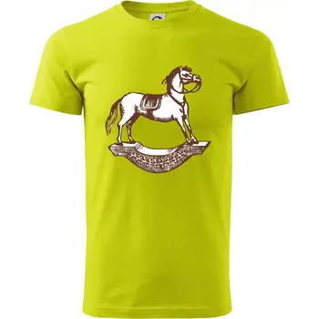 Pánské tričko Houpací kůň - Klasické pánské triko vyšší gramáže - 2XL ( Limetková )