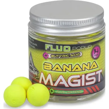 Boilies Anaconda fluo pop-up Magist banana 10mm 25g