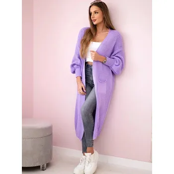 Dámský svetr Dámský teplý kardigan lila IT-8, VELIKOST UNI ( S, M , L )