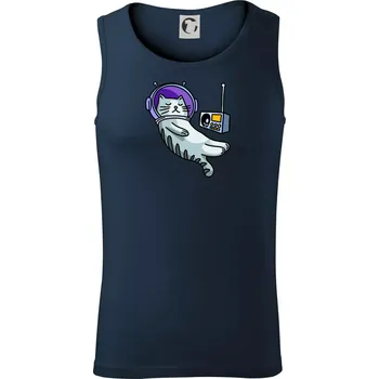 Kočka na měsíci - Tílko pánské Core - 2XL ( Námořní modrá (velmi tmavá - téměř černá) )