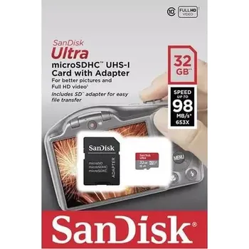 Paměťová karta SanDisk Ultra microSDHC 32GB + adaptér (SDSQUA4-032G-GN6IA)