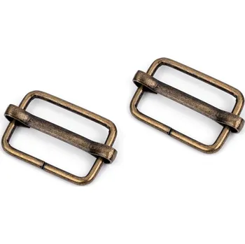 Posunovač na popruhy šíře 20 mm, barva 3 staromosaz