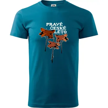 Pánské tričko Pravé české léto - Klasické pánské triko vyšší gramáže - M ( Petrolejová )