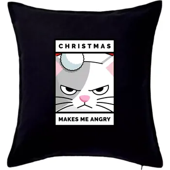 Polštář Christmas makes me angry - Polštář 50x50 - 50x50 - Pouze potah ( Černá )