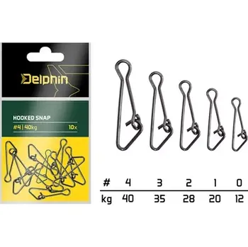 Delphin Karabinka Hooked snap Velikost 4 40kg 10ks (101003586)