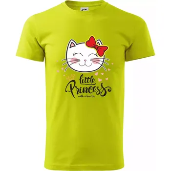 Kočka little princess - Klasické pánské triko vyšší gramáže - M ( Limetková )