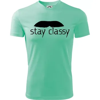 Chlapecké tričko Stay Classy - mustache - Dětské triko sportovní (dresovina) - 146 cm/10 let ( Mátová )