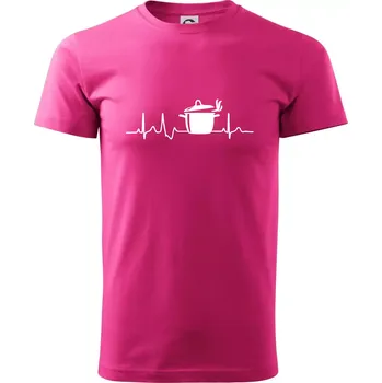 Pánské tričko EKG kuchař hrnec - Klasické pánské triko vyšší gramáže - S ( Purpurová )