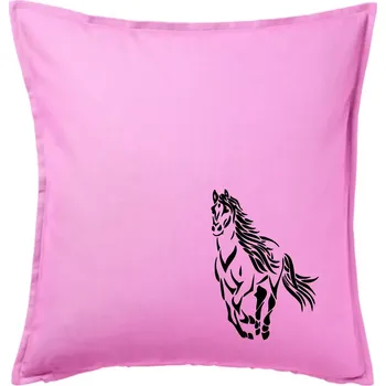 Polštář Kůň běžící - Polštář 50x50 - 50x50 - Pouze potah ( Růžová )