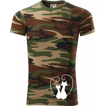 Pánské oblečení Kočky - Zamilovaný pár - Army CAMOUFLAGE - M ( Hnědý maskáč )