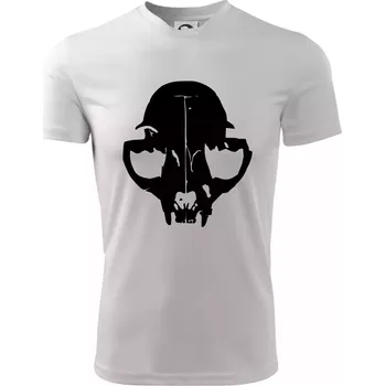 Chlapecké tričko Kočka - Cat skull - Dětské triko sportovní (dresovina) - 146 cm/10 let ( Bílá )