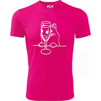 Chlapecké tričko Kočka a sklínka - Dětské triko sportovní (dresovina) - 146 cm/10 let ( Neon Pink )