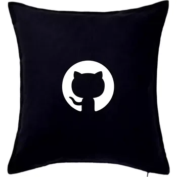 Polštář Kočka v kolečku - Polštář 50x50 - 50x50 - Pouze potah ( Černá )