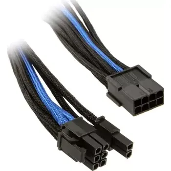 Kabel do PC SilverStone kabel 8-pin PCI 6+2-pin PCIe 25 cm černo-modrá (SST-PP07-PCIBA)