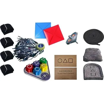 Dřevěná hračka Sada dětských herních rekvizit 13 ks Inspirováno korejskou hrou TV soutěže Párty zábava Dětské úkoly Týmové hry Venkovní aktivity