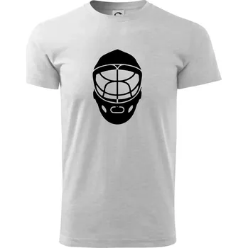 Pánské tričko Florbal maska - Triko extra velké (5-8XL) - 6XL ( Světlešedý Melír )