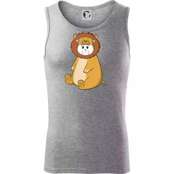 Kočka v převleku lva - Tílko pánské Core - M ( Tmavě šedý melír )