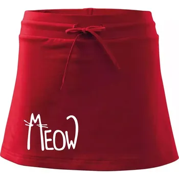 Dámská sukně Meow - Mňau - Sportovní sukně - two in one - XS ( Červená )