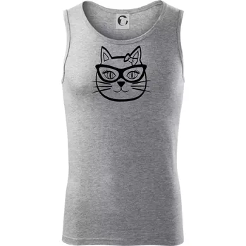 Kočičí holka s brýlemi - Tílko pánské Core - 2XL ( Tmavě šedý melír )