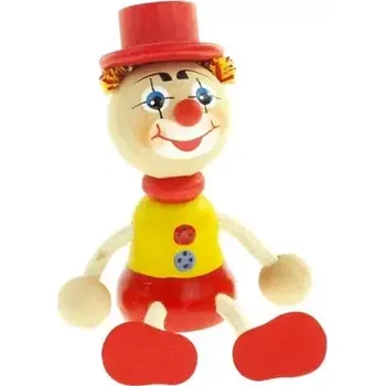 Dřevěná hračka Česká dřevěná hračka Panáček klaun s kloboukem (CH21406)