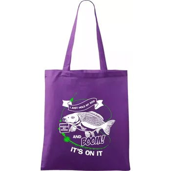 Nákupní taška I Just hold My Rod - Taška bavlněná - 42 x 38 cm ( Fialová )