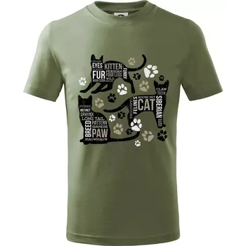 Cat itself - Tričko dětské bavlněné - 134 cm/8 let ( Khaki )