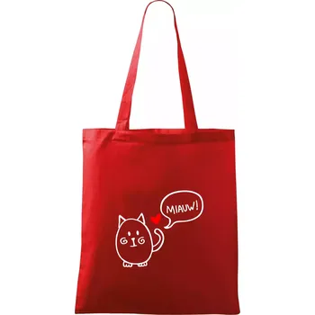 Tlustá kočka - Taška bavlněná - 42 x 38 cm ( Červená )