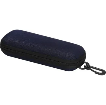 Pouzdro na brýle Pouzdro na brýle 16,2 x 6,6 x 4,2 cm Zipové textilní pouzdro z džínoviny s karabinou Ochranné pevné pouzdro na sluneční a čtecí brýle černá