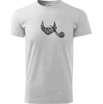 Mustache fajfka - Triko extra velké (5-8XL) - 7XL ( Světlešedý Melír )