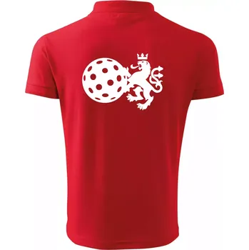 Pánská košile Český lev florbal - Polokošile pánská Pique Polo 203 - XL ( Červená )